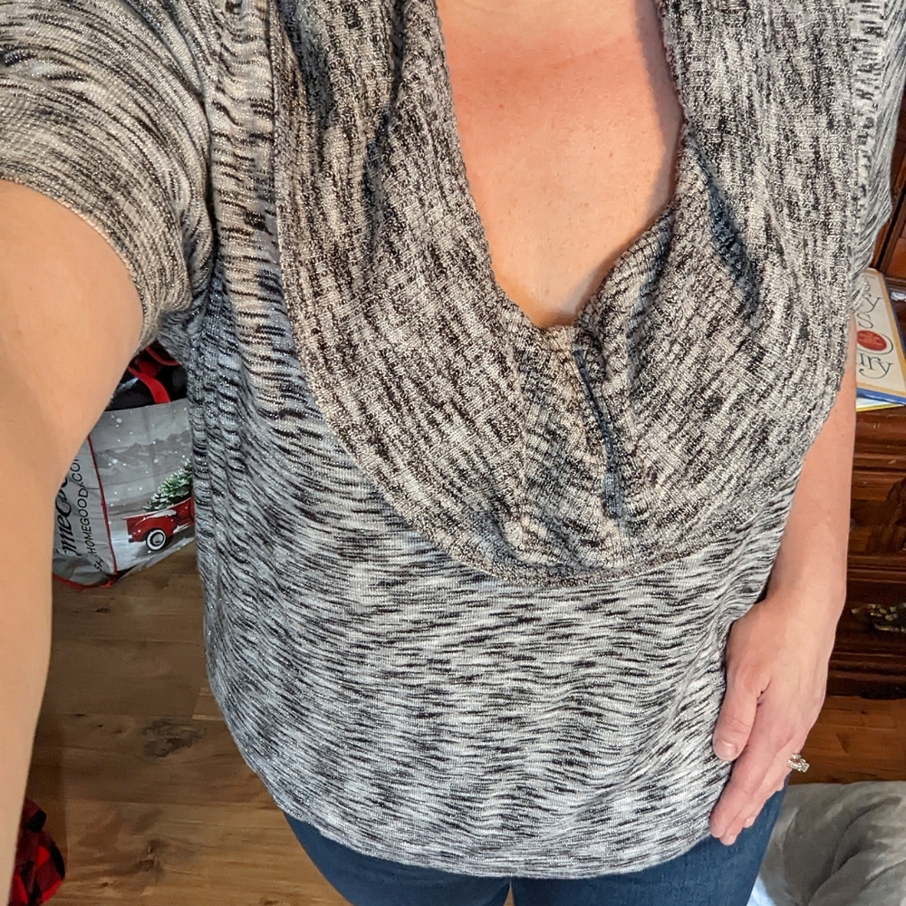 *sold* Apt. 9 black & grey marled sweater with sparkle